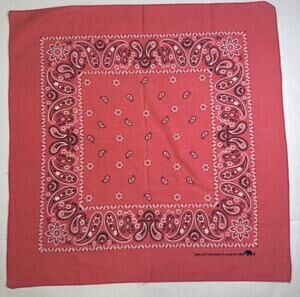 Vintage Pink Paisley Bandana 100% Cotton RN 13962 Elephant 21x21 Western